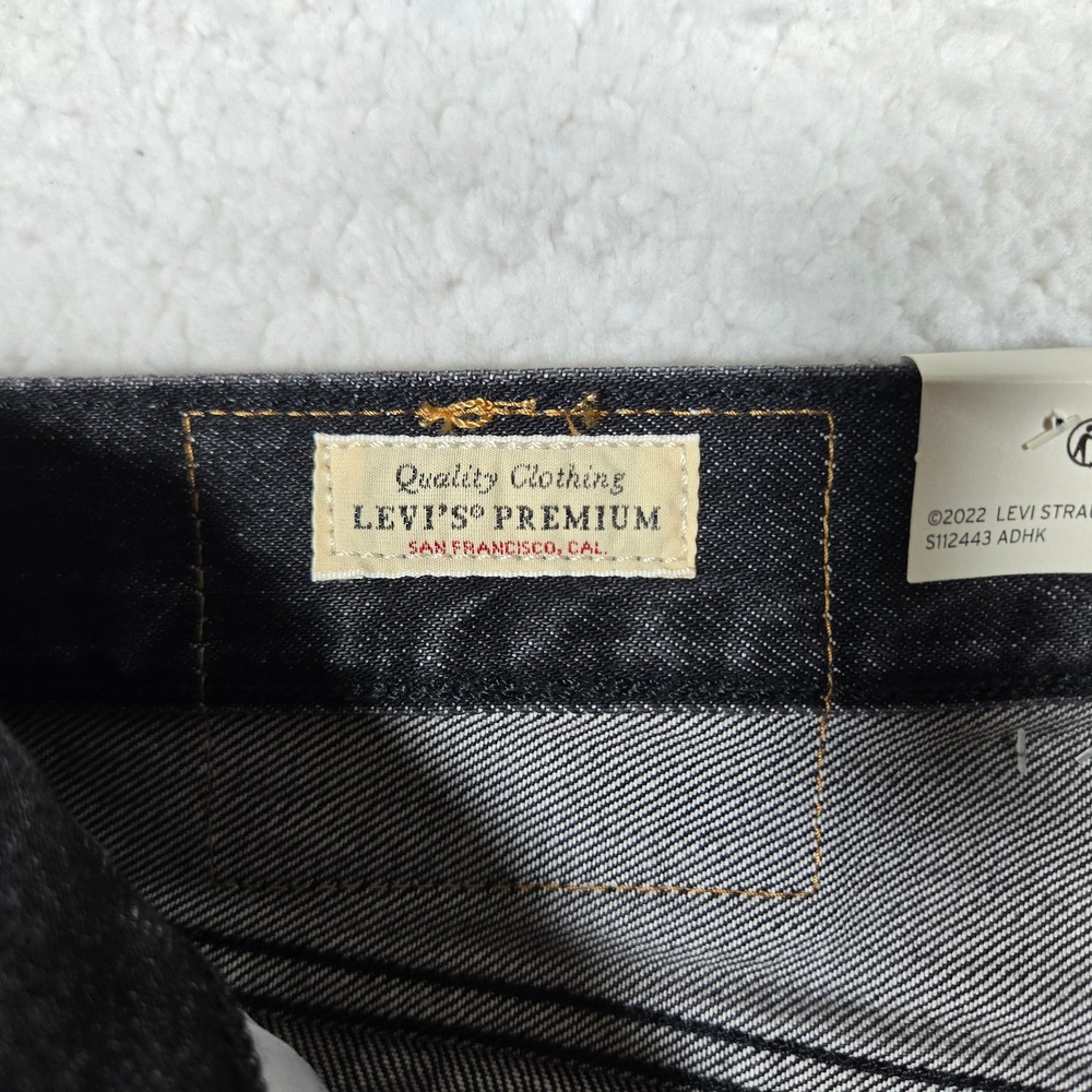 Levi's Premium 501 Slim Taper Selvedge Jeans Faded Black 36X30 100% Cotton - Picture 4 of 9
